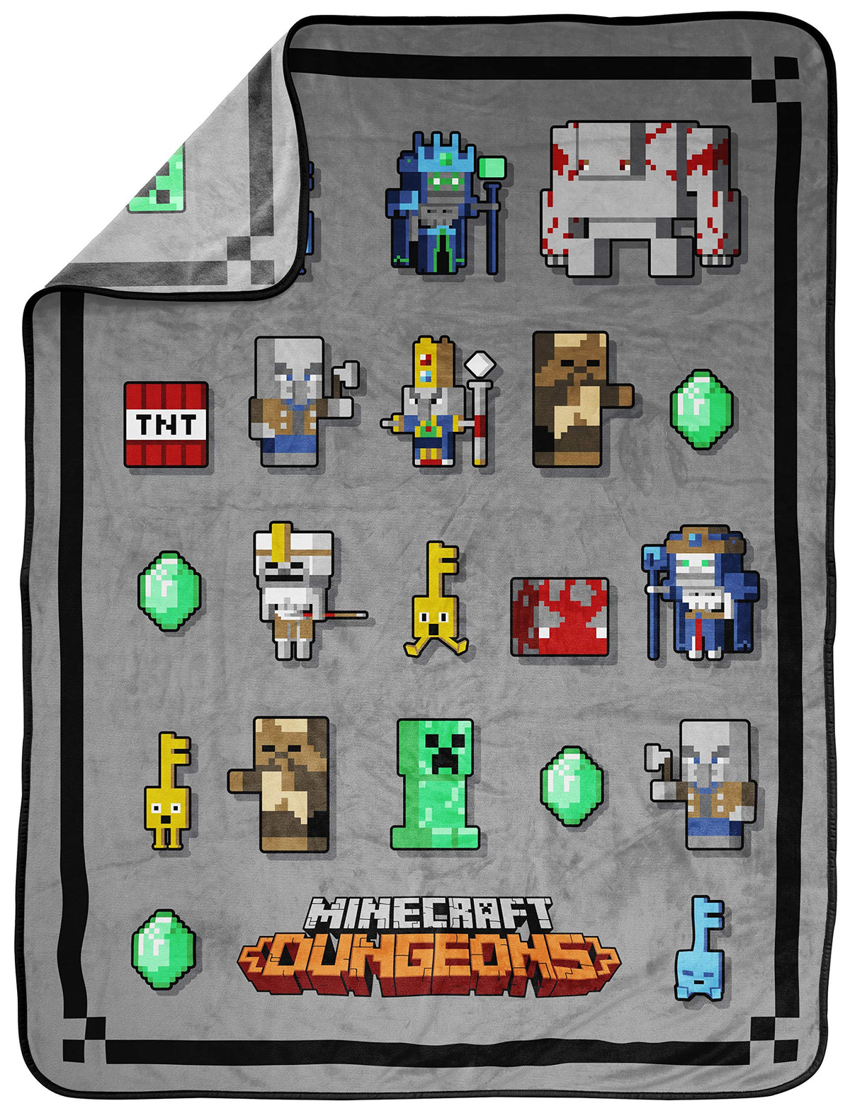 Jay Franco Minecraft Dungeons throw as travel companion for cozy hotel stays.