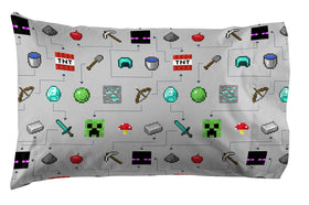 Jay Franco Minecraft flat sheet 81x96 offering roomy coverage