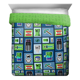 Jay Franco Minecraft Monster Hunters flat sheet featuring bold character graphics.