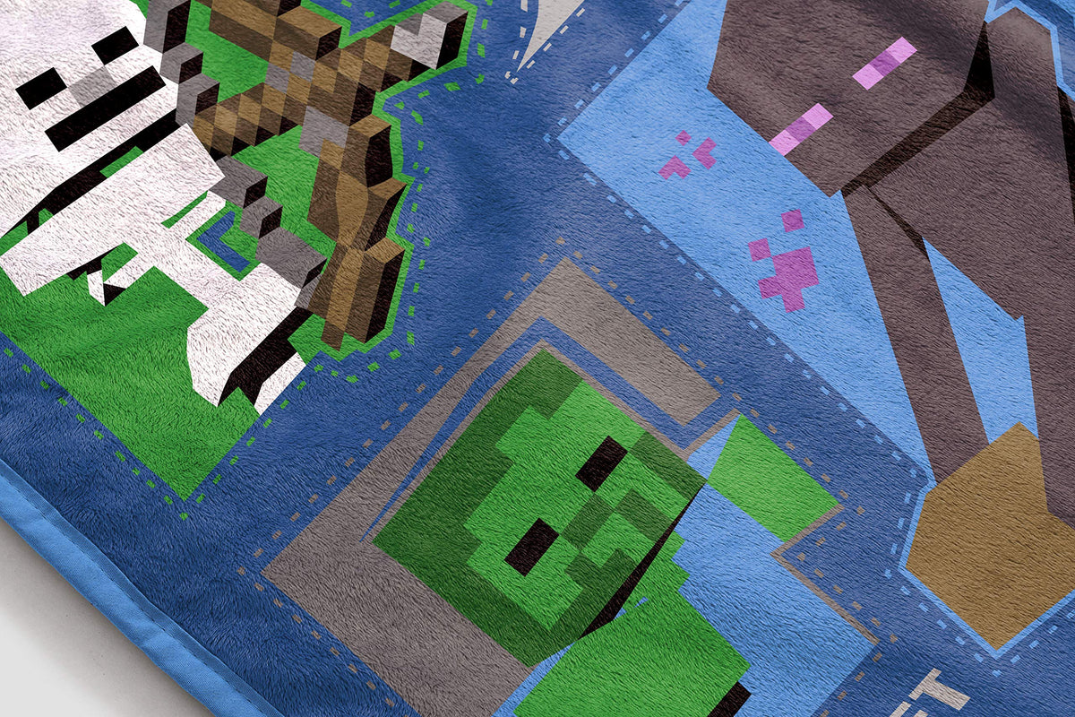 Jay Franco Minecraft plush throw pairs with coordinating bedding options.