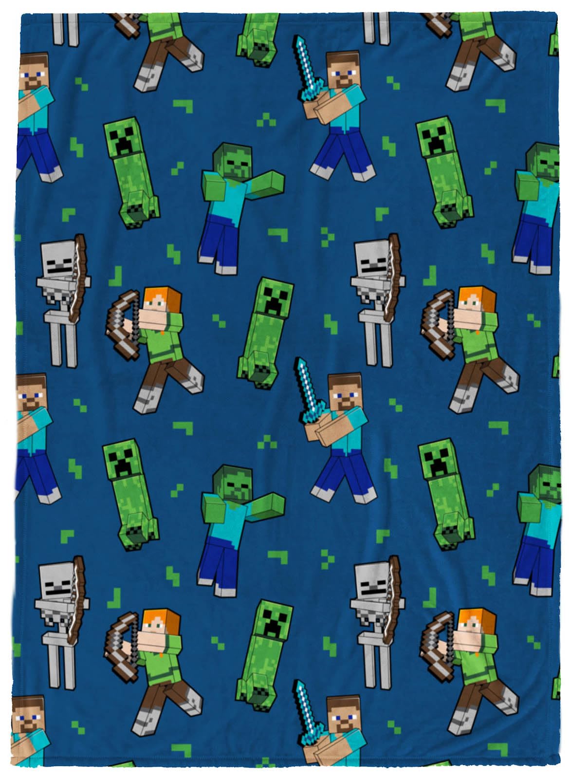 Jay Franco Minecraft plush throw 46x60 inches for cozy bed.