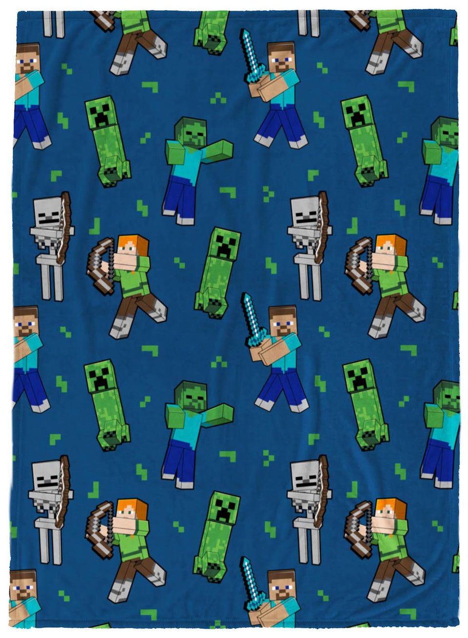 Jay Franco Minecraft plush throw 46x60 inches for cozy bed.