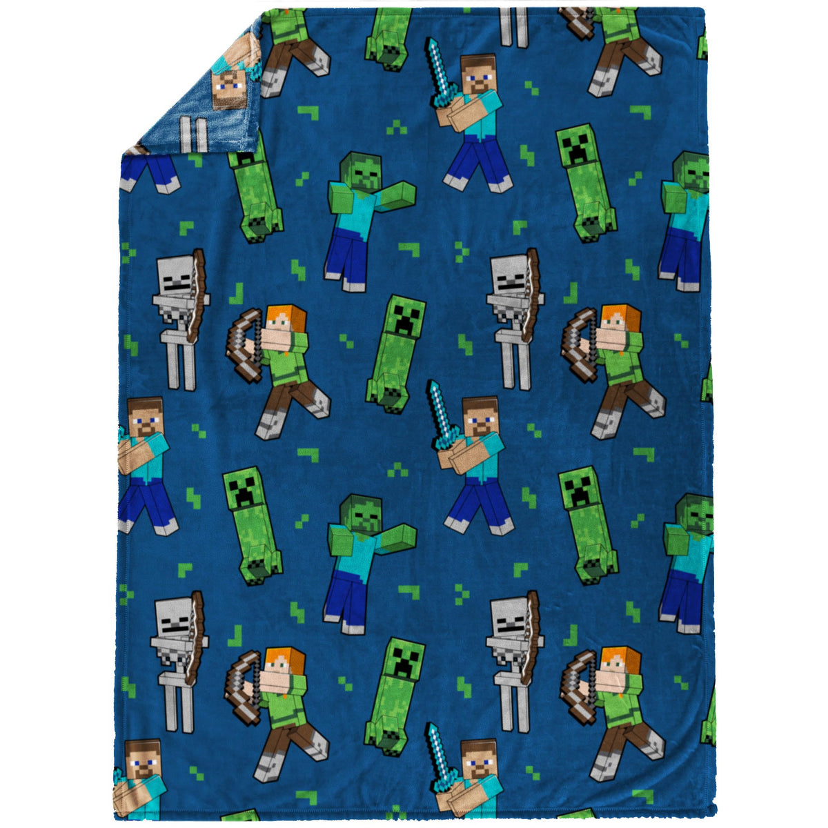 Jay Franco Minecraft plush throw featuring Skeleton design for living room decor.