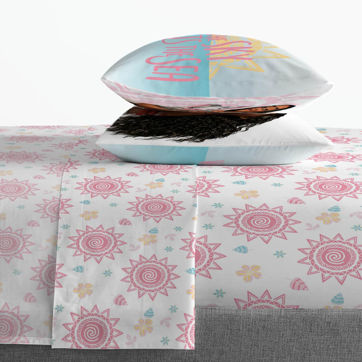 Moana pillowcases featuring characters and easy care for kids' rooms