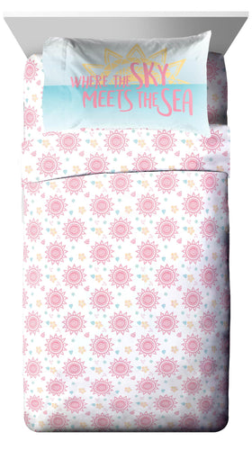 Close-up of Moana sheet set showing breathable microfiber fabric