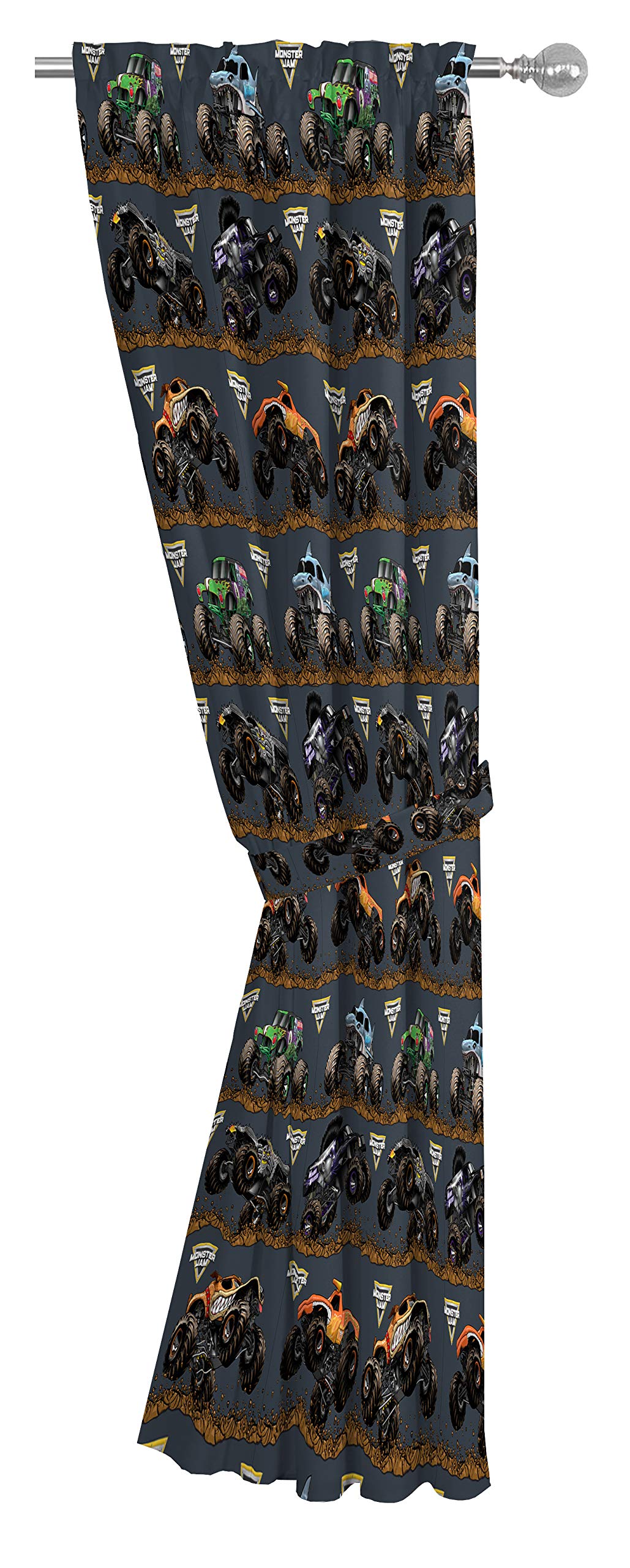 Grace Digger design on Jay Franco Monster Jam drapes sparks imagination.