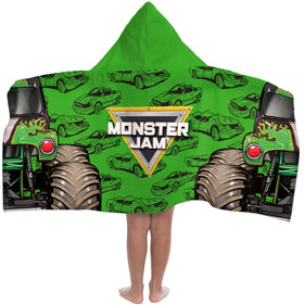 Jay Franco Monster Jam Grave Digger hooded towel with 3D hood for cozy bath time.