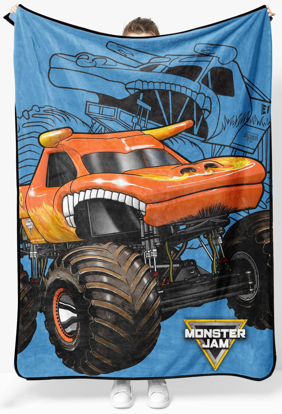 Jay Franco Monster Jam plush throw with El Toro Loco design for cozy evenings