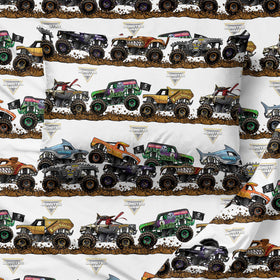 Jay Franco Monster Jam 4-piece full set keeps bed tidy and coordinated.