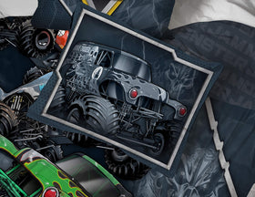 Jay Franco Monster Jam Grave Digger graphic on bedding