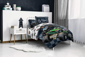 Jay Franco Monster Jam Megalodon graphic, fierce sea monster vibe