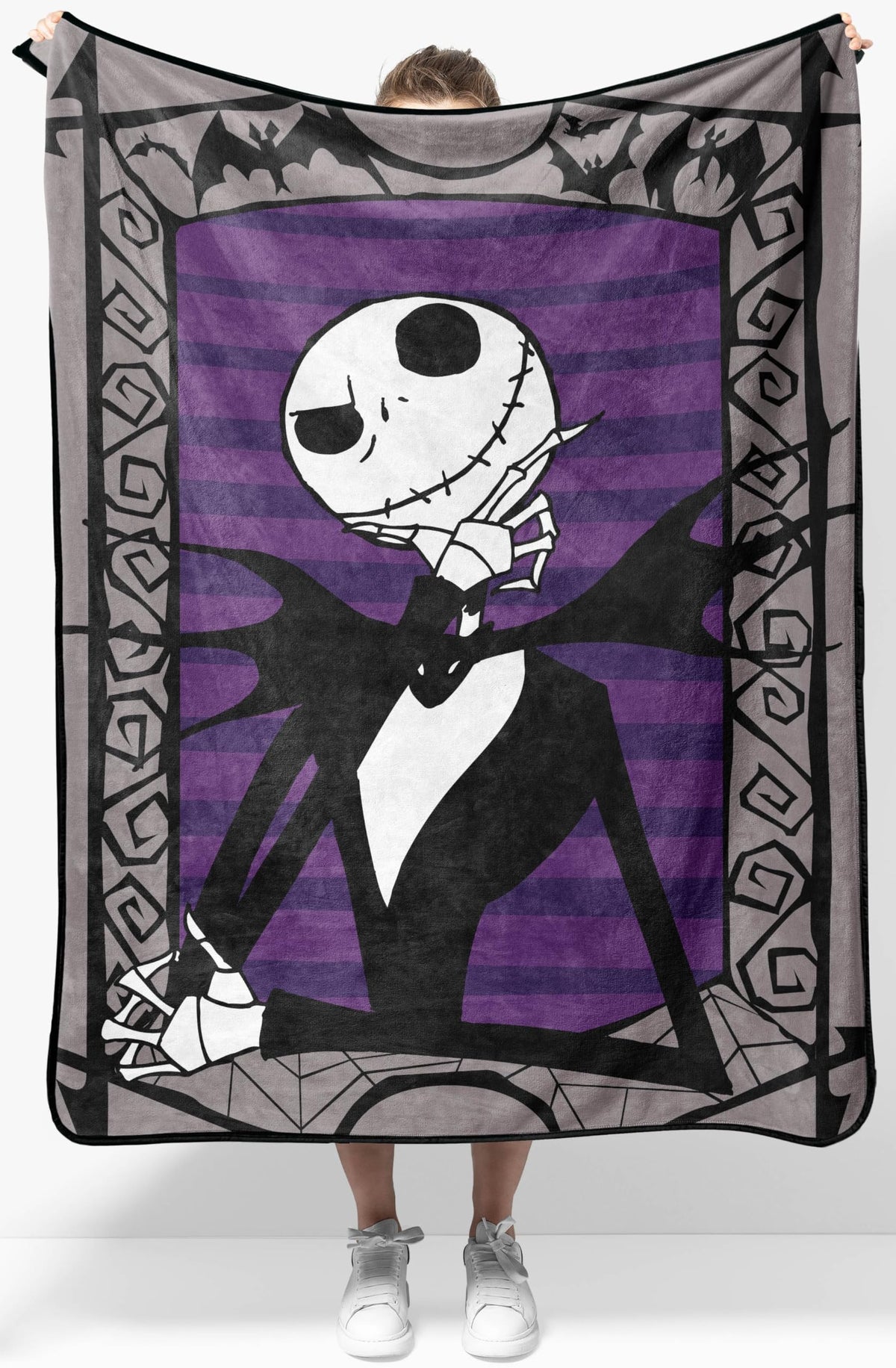 Jay Franco Nightmare Before Christmas throw with Jack Skellington design for cozy movie nights.
