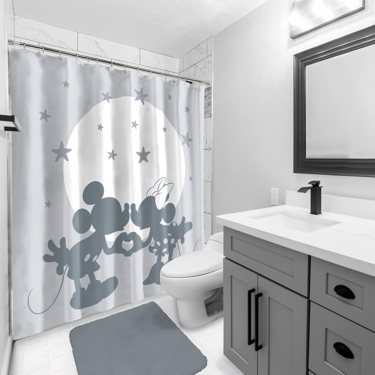 Jay Franco polyester shower curtain is machine washable for easy care after busy mornings.
