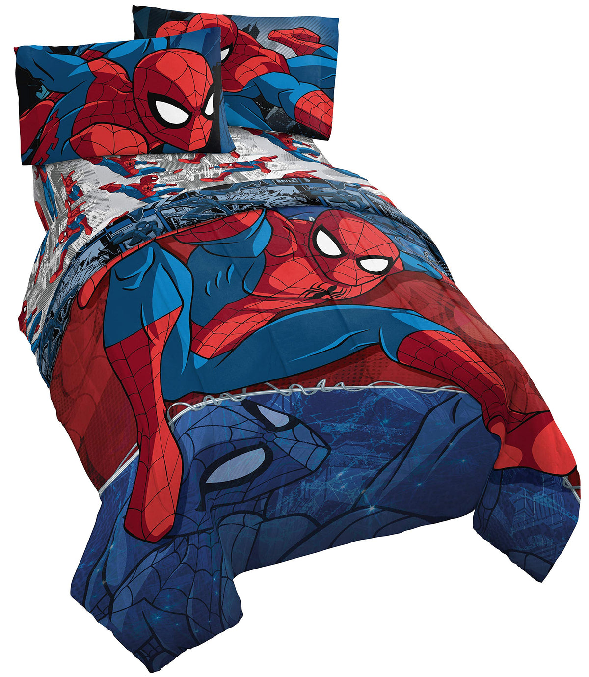 Jay Franco Spiderman Burst twin comforter with soft microfiber for cozy nights.