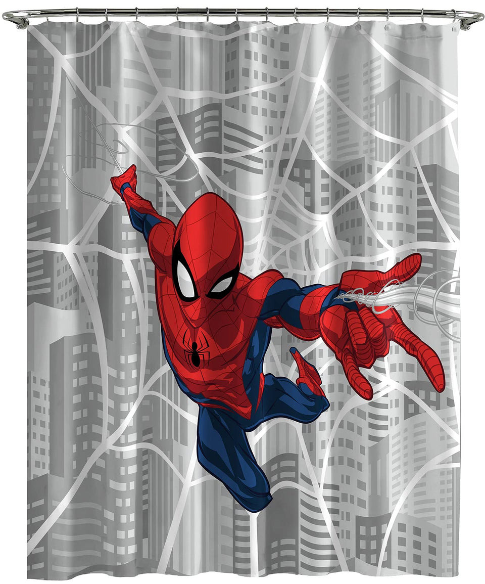 Jay Franco Spiderman City Web shower curtain for kids' bath time