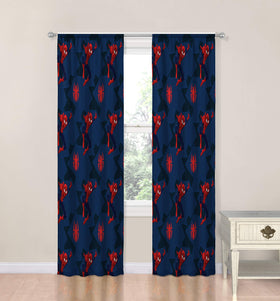 Jay Franco Spider-Man curtain panel close-up highlights quality stitching.