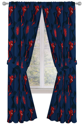 Jay Franco Spider-Man curtain panel front view with bright kid-friendly design.