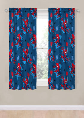 Jay Franco Spider-Man drapes tiebacks included for versatile window styling.
