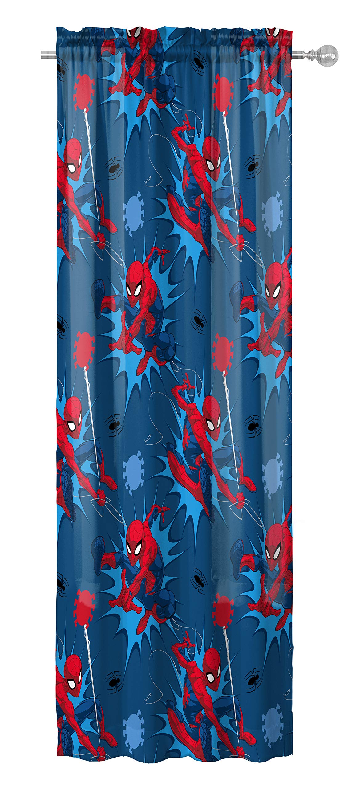 Close-up of Spider-Man fabric from Jay Franco for durable kid-friendly decor.