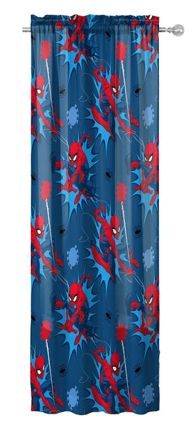 Close-up of Spider-Man fabric from Jay Franco for durable kid-friendly decor.
