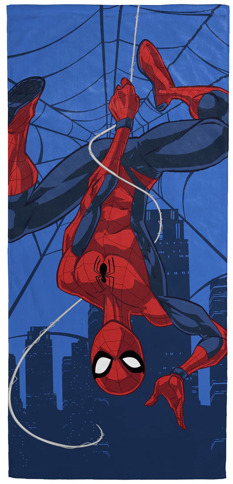 Jay Franco Spider-Man Hi Neighbor towel front view, ultra-soft cotton for bath or pool drying.