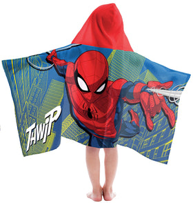 Jay Franco Spiderman hooded towel with a 3D hood for playful bath time.