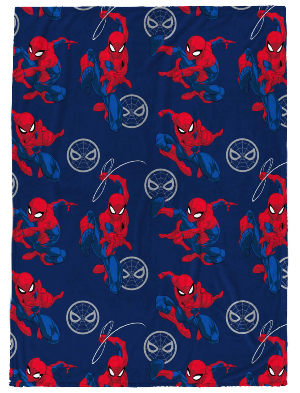 Jay Franco Spiderman plush throw navy showcases soft fleece for cozy kids' bedding and decor.