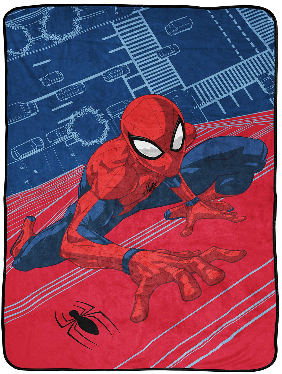 Jay Franco Spider-Man plush throw in red adds cozy bedroom decor.