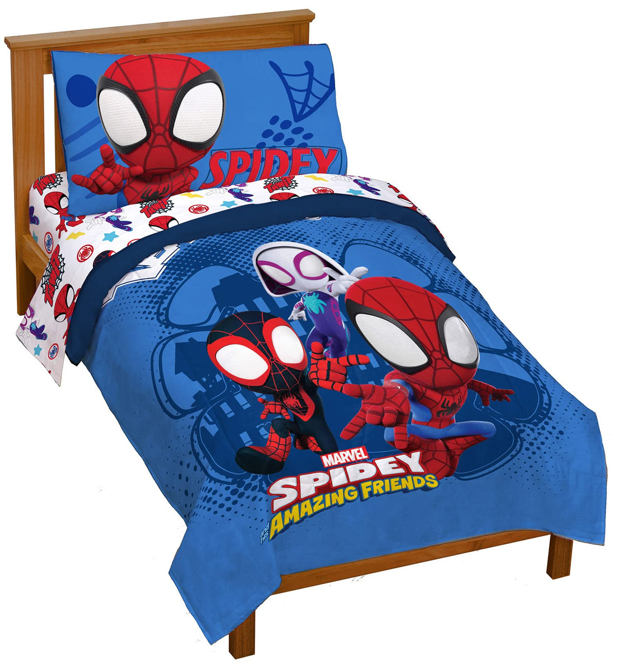 Jay Franco Spiderman toddler comforter with vibrant Spidey design for cozy nights