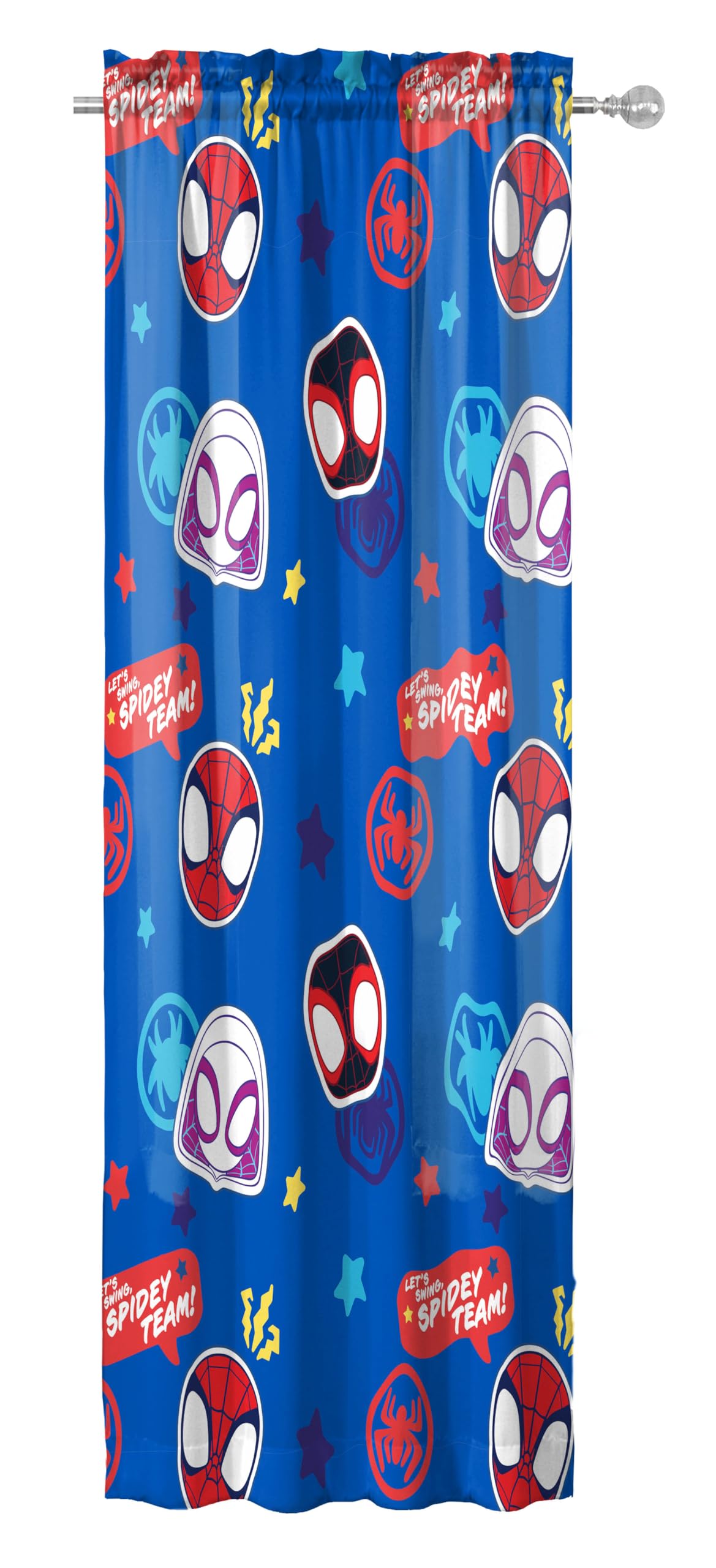 Jay Franco Spidey curtains microfiber fabric close-up showing soft texture.