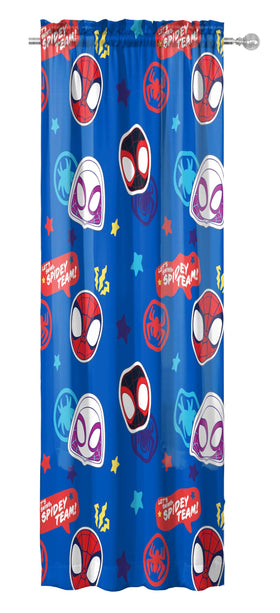 Jay Franco Spidey curtains microfiber fabric close-up showing soft texture.