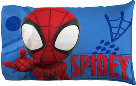 Jay Franco Spidey & Friends pillowcase included for easy matching decor.