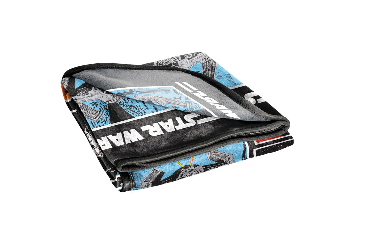 Jay Franco Star Wars 46x60 inch blanket, versatile for bed or couch lounging.