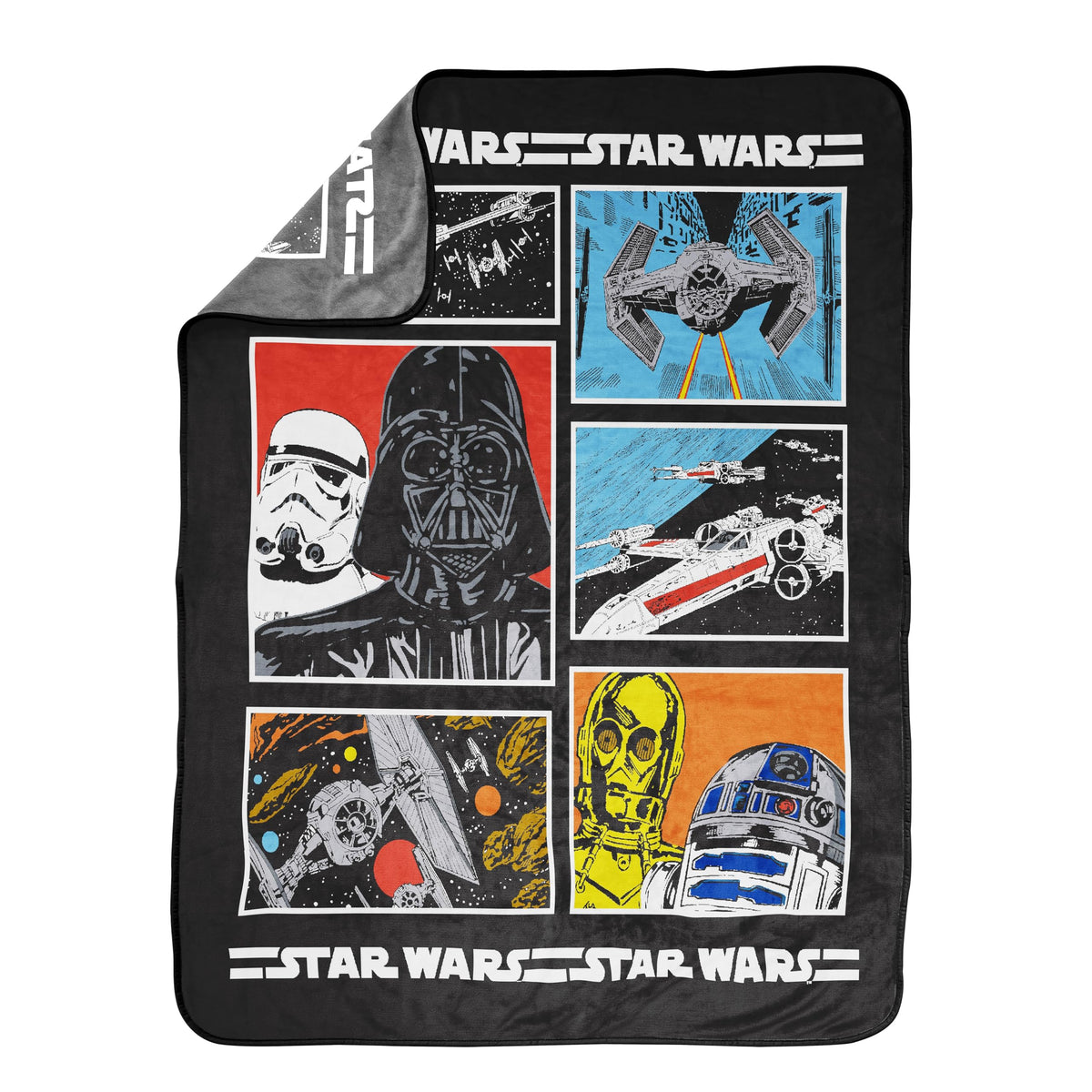 Jay Franco Star Wars blanket with C-3PO design, soft plush warmth for kids.