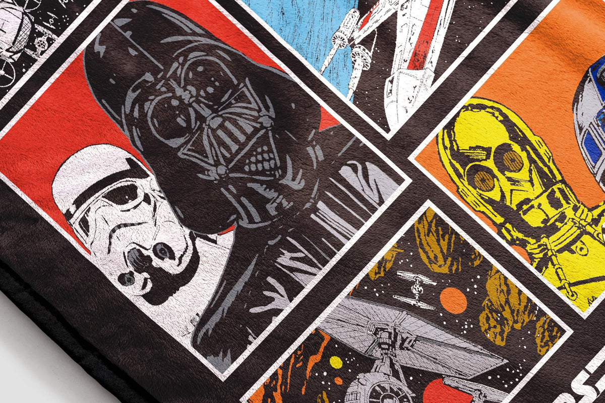 Jay Franco Star Wars blanket featuring Darth Vader, lightweight comfort for couch time.
