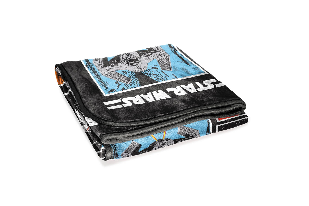 Jay Franco Star Wars blanket with Stormtrooper design, perfect for travel or sleepovers.