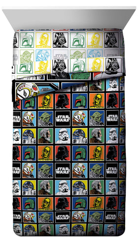 Jay Franco Star Wars twin sheet set fitted and flat sheets focus