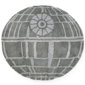 Jay Franco Star Wars Death Star plush rug, 3x3 ft, soft and cozy.