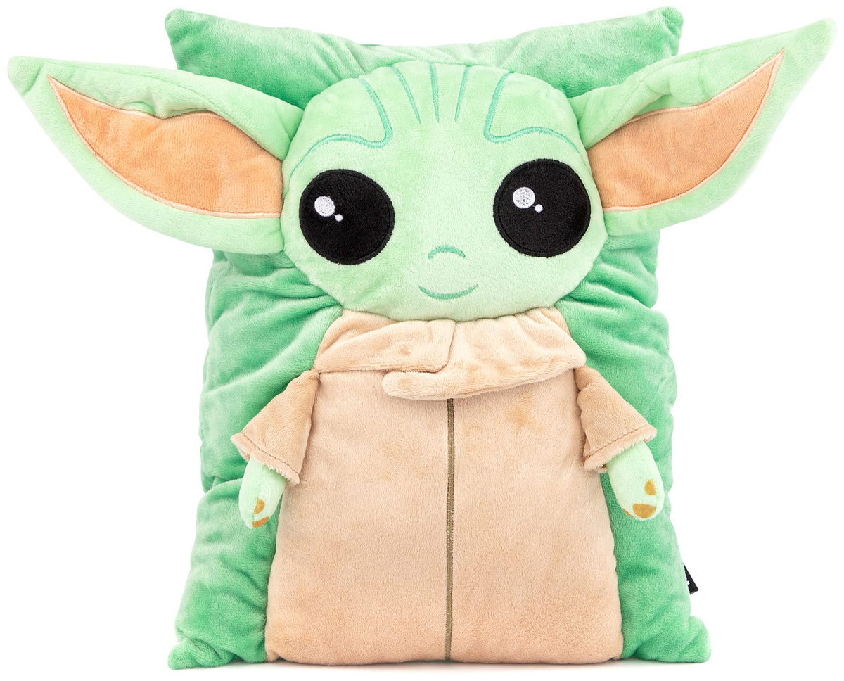 Jay Franco Mandalorian Baby Yoda 3D snuggle pillow offers cozy 15x11 inch comfort