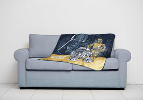 Jay Franco Star Wars plush throw showcases C-3PO artwork in playful decor.