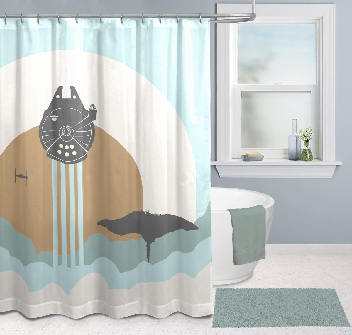 Jay Franco Star Wars curtain easy hanging with buttonholes