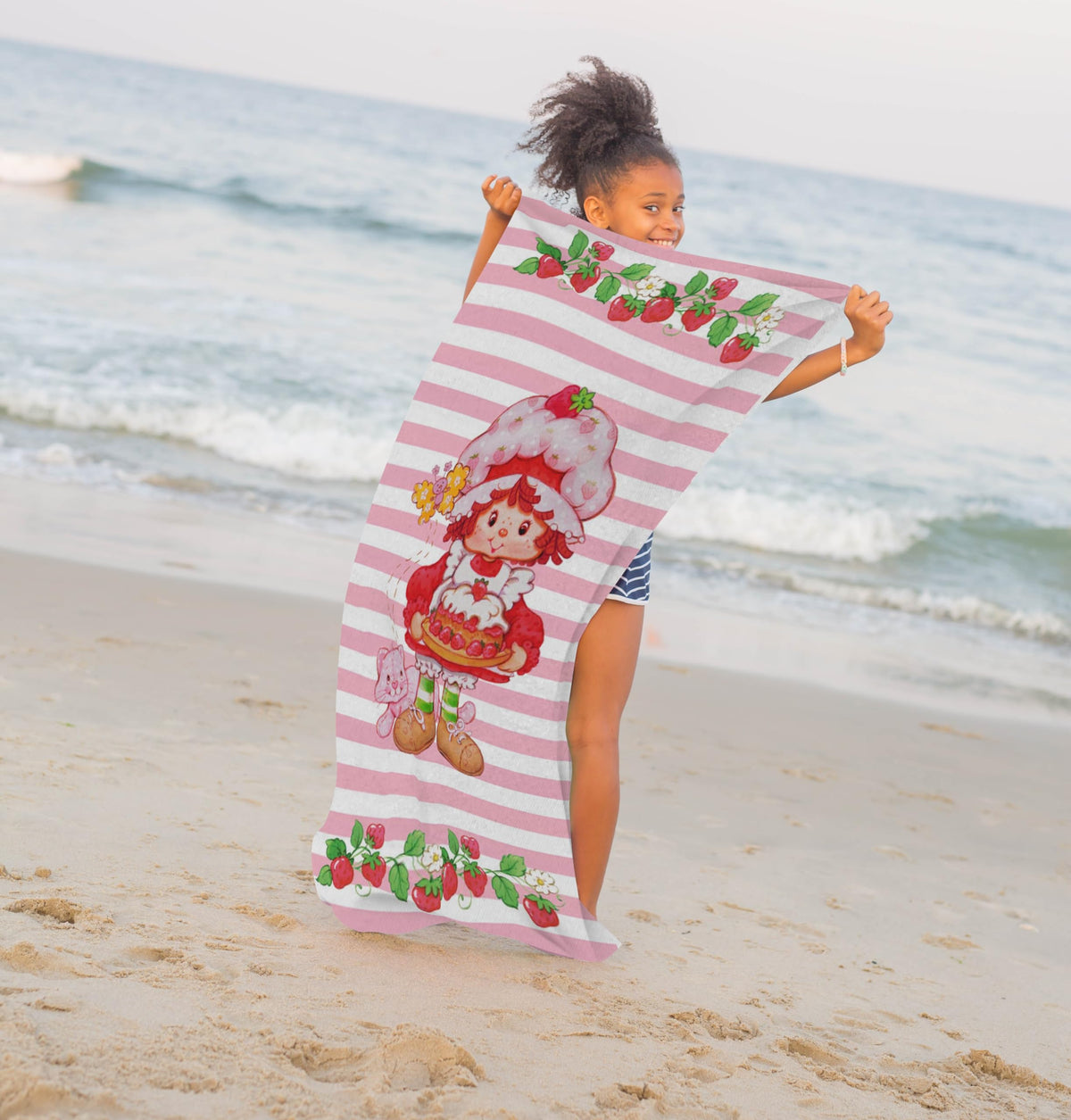 Jay Franco Strawberry Shortcake towel coordinates with the collection for a complete look