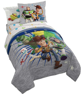 Jay Franco Toy Story 4 twin comforter adds soft, cozy warmth for bedtime.
