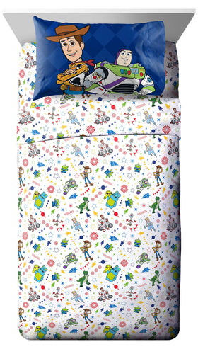 Jay Franco Toy Story sheet set with Woody and Buzz for themed kids' bedding