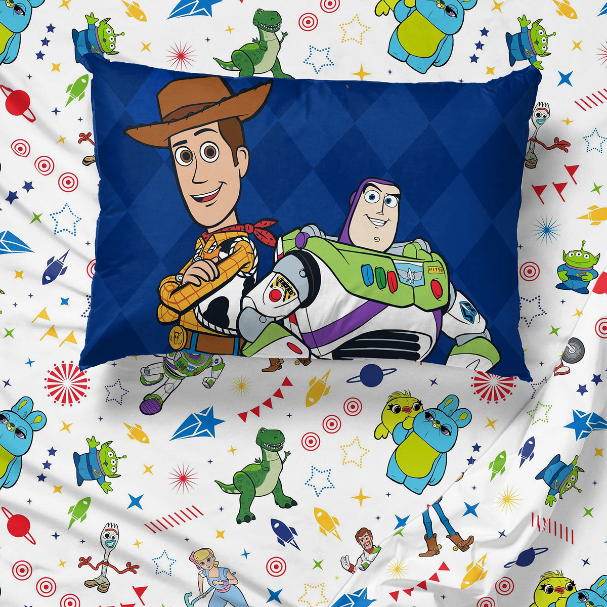 Jay Franco Toy Story twin sheet set flat sheet dimensions 66x96 inches
