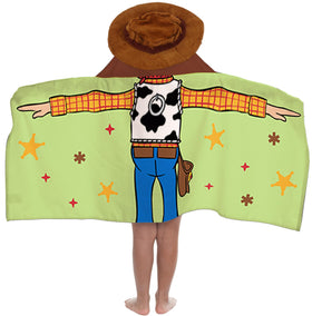 Jay Franco Toy Story Woody hooded towel with a 3D hood for bath play.