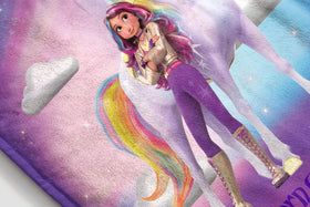 Jay Franco Unicorn Academy blanket easy-care fabric, machine washable convenience.