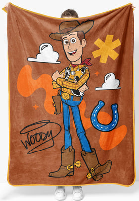 Jay Franco Woody plush throw with hero design for cozy movie nights at home.