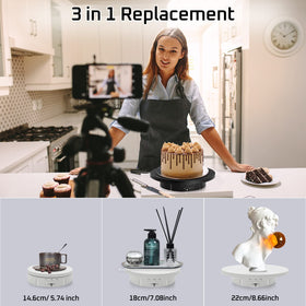 Jayegt 3in1 rotating stand with 8.66-inch cover for large item displays.