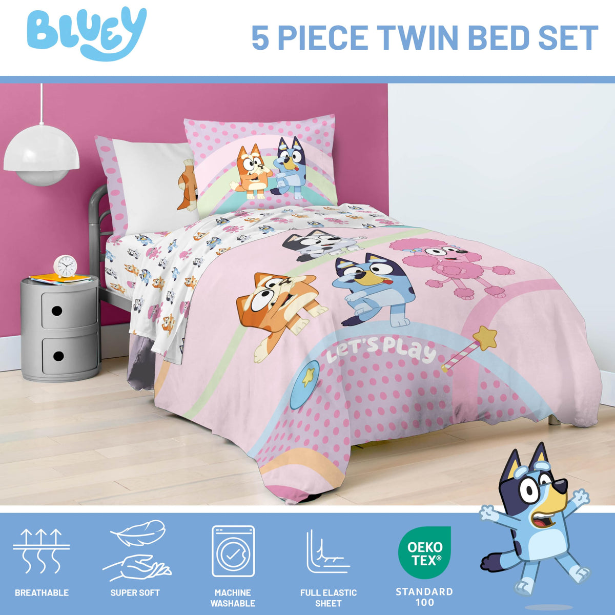 Jay Franco Bluey sham adds playful bed decor and texture